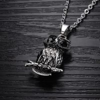 New Retro Animal Owl Branch Shape Pendant Necklace Men 39;s Necklace Sliding Owl Pendant Metal Necklace Accessories Party Jewelry