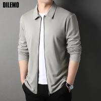 Dilemo แจ็คเก็ตผู้ชายชั้นแบรนด์ใหม่ออกแบบปกสบายๆซิปแฟชั่นเสื้อสไตล์เกาหลีสีทึบผู้ชายเสื้อผ้า.