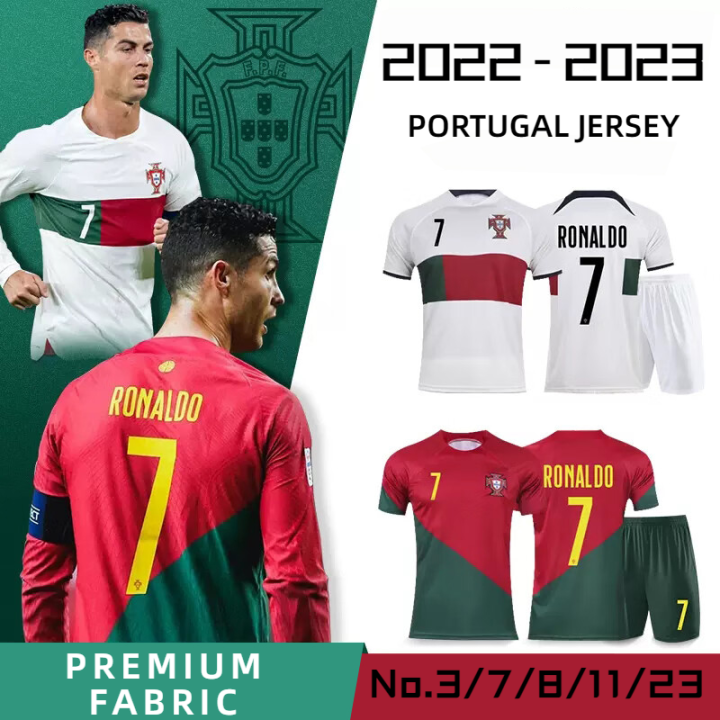 ฟุตบอลโลก2022-ronaldo-เสื้อฟุตบอลโปรตุเกสทีมชาติเสื้อบ้านสำหรับผู้ใหญ่-หมายเลข3-7-8-11-19-23