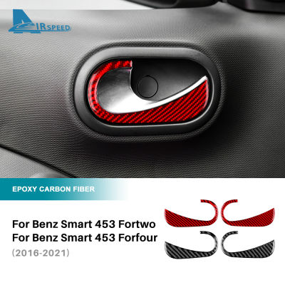 HOT กรอบมือจับประตูรถยนต์ คาร์บอนไฟเบอร์ สําหรับ Benz Smart 453 Fortwo Forfour 2016-2021