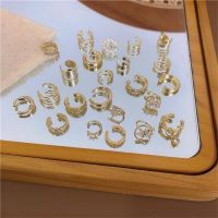 【YF】 Ear Bone Clip Without Piercing Female Ring Hole Clip-on Earrings For Women Leaf Stars Small