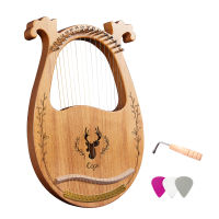 【เพลงพระจันทร์】16สายเครื่องดนตรีจีสตริง Kayu Lyre Harp,เครื่องดนตรีสายเรโซแนนซ์ประแจปรับแต่ง3หน่วยเครื่องมือ Pilihan Bertali