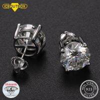 10Mm 4CT Real Moissanite Diamond Gemstone Earrings For Women Screw Back 100% 925 Sterling Silver Sparkling Wedding Jewelry Gift