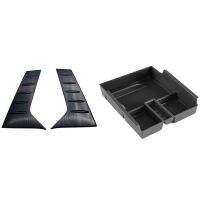 Central Interior Armrest Storage Box with Car C Pillar Rear Window Side Cover Trim,for Toyota Alphard Vellfire 15-18