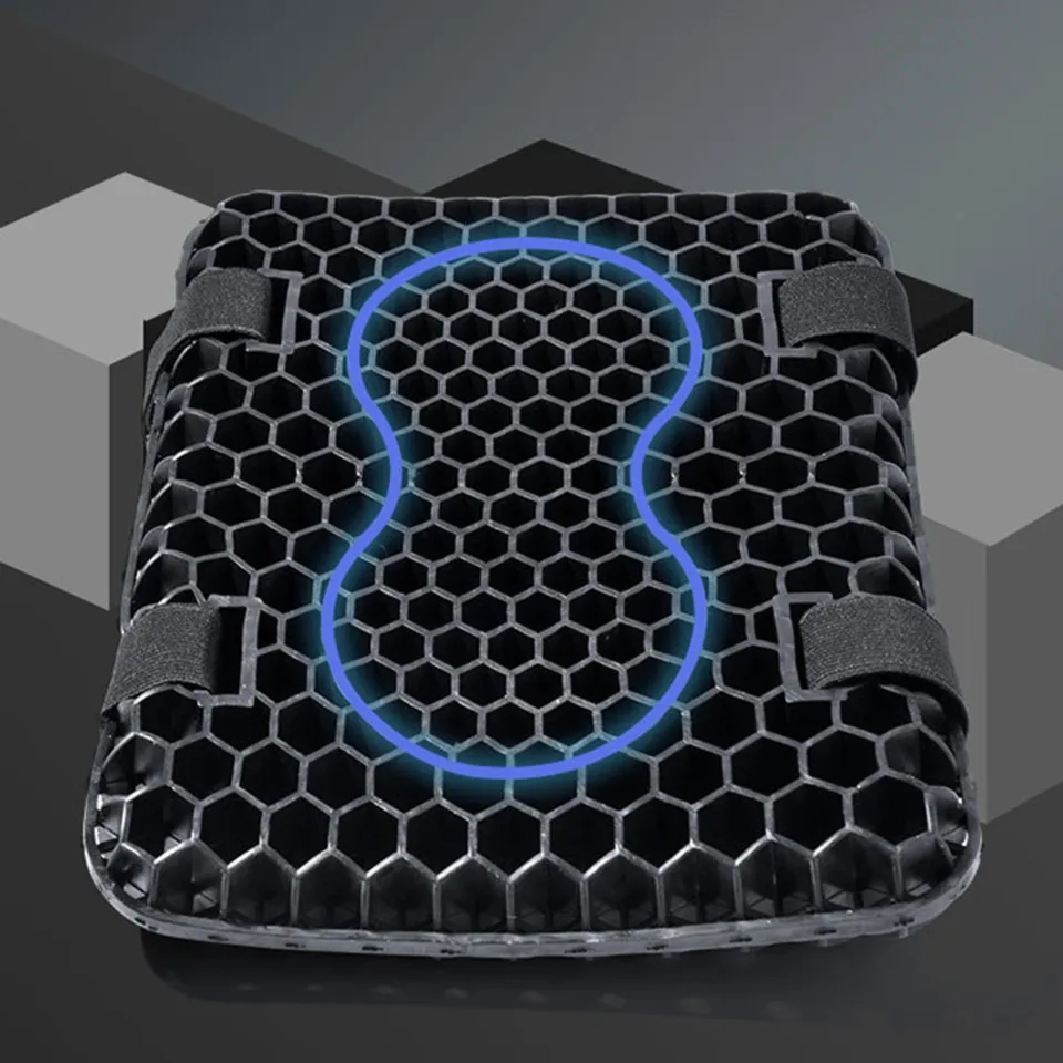 Motorcycle Seat Cushion Pad 3d Honeycomb High Elasticity Gel Material  Comfortable Breathable Shock Absorption