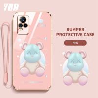 เคสโทรศัพท์ YBD สำหรับ Vivo V20 Pro Y70 V2022 V21 4G 5G V21E 4G Y73ไล่ระดับสี2021หมีรุนแรงการ์ตูนนิ่มโปร่งใสเคสโทรศัพท์กันกระแทกพร้อมกรอบป้องกันกล้องเลนส์คลุมทั้งหมด