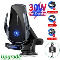 Automatic 30W  Car Wireless Charger Magnetic USB Fast Car Air Vent Mount Phone Holder Stand for iPhone 13 12 Samsung S20 S10 Car Chargers