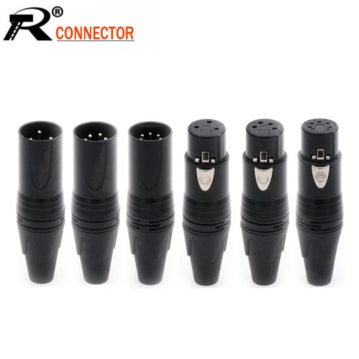 10pcs-lot-3-4-5pin-xlr-connector-male-female-xlr-plug-jack-socket-microphone-mic-cable-audio-cable-connector-black-color