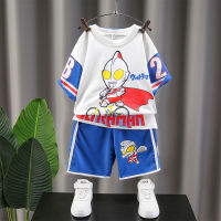 Ultraman Clothes Boys Summer Suit 2023 New Childrens Clothing Fashion Baby Childrens Summer Clothes Cape Fashion