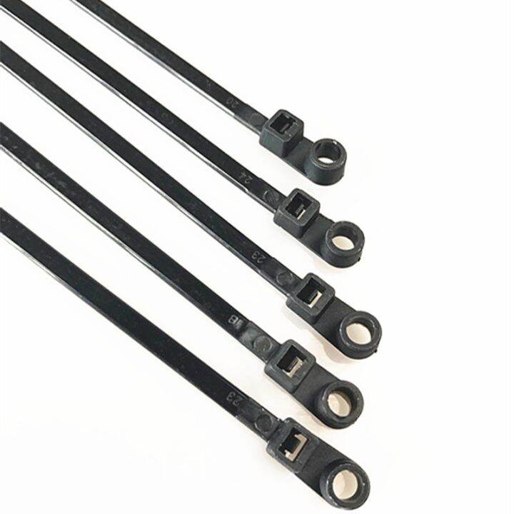 100pcscable zip ties with screw hole Mount Self locking Loop WrapTies