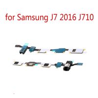 แจ็คหูฟังปุ่มโฮมเหมาะสำหรับ Samsung J7 J710 Galaxy J7 2016 J710F J710H J710FN โทรศัพท์ของแท้ชิ้นส่วนอะไหล่ใหม่ที่ยืดหยุ่นได้