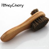 Sepatu Rambut Kuda Ganda Sikat Pegangan Panjang Sikat Lap Sepatu Kulit Suede Pemoles Gosok Lembut 1 Buah Honeycherry