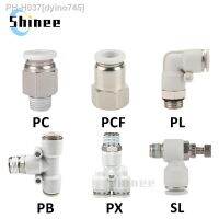 Pneumatic Connector White Plastic Hose Fitting Male Thread PC/PCF/PB/PL/PX/SL Air Pipe Quick Fittings 12/10/8/6/4mm 1/4 1/2 1/8