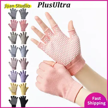 1 pair of sports breathable and anti slip half finger gloves suitable for  yoga, ballet, and Pilates training