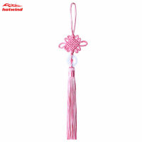 HW Handmade Chinese Knot Pendant Gifts with Peace Jade New Year Decorative Tassel Pendants Curtain Garments Accessories