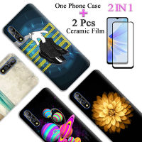 เคสลายการ์ตูน TPU เคสมือถือซิลิโคนนิ่ม S1 2 IN 1พร้อมหน้าจอป้องกันเซรามิก