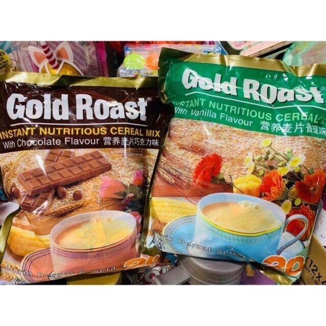 gold-roast-เครื่องดื่มธัญพืช-ห่อ-20-ซอง-มี-2-รส-วนิลา-amp-ช็อกโกแลต-ช็อคโกแลต-โกดังขนมนำเข้าราคาถูก