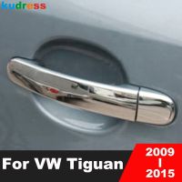 สำหรับ Volkswagen VW Tiguan 2009 2010 2011 2012 2013 2014 2015 ABS ประตูด้านข้างโครเมี่ยมฝาครอบที่จับตกแต่งแต่งรถอุปกรณ์เสริม