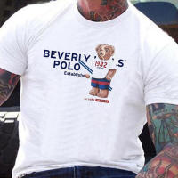 【Fashion】 Beverly Hills Polo Club เสื้อยืดคอกลมแขนสั้น Clic Bear รุ่น BNSB312 T-shirt 100%cotton OversizeS-5XL แฟชั่นแขนสั้นผ้าฝ้าย Shirt Tops