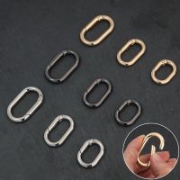 Oval Spring O Ring Openable Leather Bag Handbag Strap Buckle Connect Keyring Pendant Key Dog Chain Snap Clasp Clip Carabiner