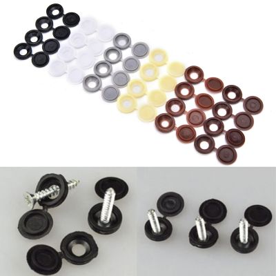 Wholeslae 10pcs/lot Car White Hinged Cover Cap Number Plate Fitting Fixing Self Tapping Screw For License Plate Picture Hangers Hooks