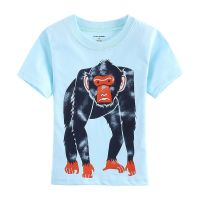 Apes Baby Boys T-Shirts Blue Monkey Jersey Gorilla Fashion Children T Shirt Outfits Summer 100 Cotton Kids Tee Shirts 1-6Year