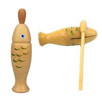 Wooden Musical Instrument for Children Kid Toys Sound Tube Small Single threaded Ring Percussion Cylinder Croak Frog Barrel