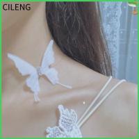 CILENG Korean Tulle Jewelry Gift Necklace Pendant Choker Butterfly Clavicle