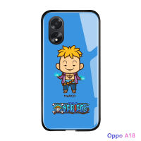 เคสใส่โทรศัพท์สำหรับ OPPO A18 A38การ์ตูนสำหรับเด็กผู้หญิงน่ารักสำหรับเด็กผู้หญิงอนิเมะสำหรับเด็กผู้หญิงเคสเท่ห์ลัฟฟี่ซานจิเคสกระจกนิรภัยมันวาวกรอบกันกระแทก