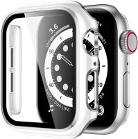 เคสกระจก + สำหรับนาฬิกา Apple,เคสสำหรับนาฬิกาขอบนาฬิกาหน้าปัด IWatch ขนาด45มม. 41มม. 44มม. 40มม. 42มม. 38มม. + ปกป้องหน้าจอ Apple Watch Series 3 5 6 SE 7 8เคส