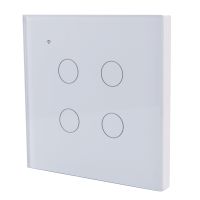 WiFi Smart Wall Light Press Panel Switch, Smart Phone Remote Control, Compatible for Alexa and for Google Assistant, No Hub Required(Wall Switch 4 Gang)