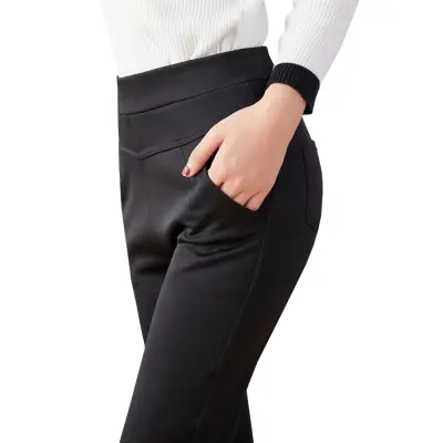 ส่งไว กางเกงขายาวสีขาวผู้หญิง กางเกงขายาวสีดำ กางเกงสีขาวแฟชั่นสไตล์เกาหลี ผ้ายืดได้ ทรงสวยใส่สบาย (9108# ) PNshop