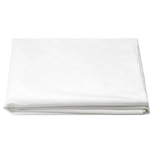ผ้าปูโต๊ะ-สีขาว-ขนาด-145x240-ซม-ผลิตจากผ้าที่ไม่ยับง่าย-จึงไม่ต้องรีดหลังซัก-เหมาะสำหรับโต๊ะ-4-6-ที่นั่ง