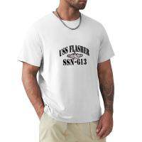 Uss Flasher (Ssn-613) ShipS Store T-Shirt Cute Tops Vintage T Shirt Short Sleeve Men Clothing