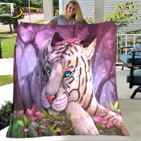 2023 in stock 3D Printing Flannel Warm Animal Tiger Blanket Air Conditioning Warm Plush Carpet Mattress Sleeping Napkin Pet Hiking Blanket，Contact the seller to customize the pattern for free