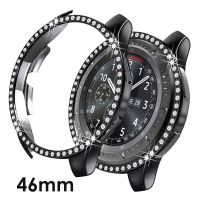 Bezel Ring for Samsung Galaxy Watch 46mm Case Crystal Bling Diamond Women Men Watch Frame Cover Protector Luxury Black