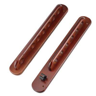 7 Pool Solid Wood Cues Rack Hardwood Pool Cue Sticks Rack Billiard Stick Wall Rack, C