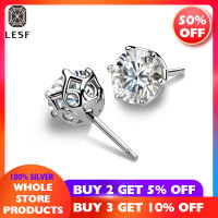 LESF Moissanite Diamond Earrings Round 925 Sterling Silver 1 Ct Women Cute Romantic Anniversarv Gift