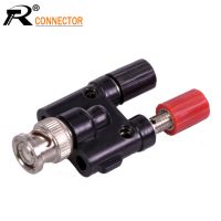 1pc BNC Male to 4MM Twin Dua Binding Posts Banana Plug Jack Female Coaxial Adapte Connector BNC Male Terminals black amp; red