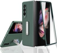 Samsung Galaxy Z Fold 3 5G Case, Folding Kickstand+HD Screen Protector+Anti-Drop Shockproof Slim Bumper Cover Cases for Galaxy Z Fold 3 5G