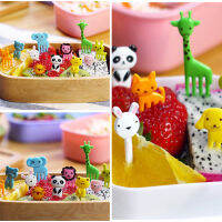 10ชิ้นน่ารักเบนโตะอาหารเลือกส้อม DIY ตกแต่งส้อมการ์ตูนสัตว์อาหารผลไม้เลือกส้อมเบนโตะกล่องอาหารกลางวันอุปกรณ์ครัว