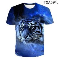 New Fashion Short-sleeved Tiger Animal Series 3d Printed T-shirt For Men, Women, Children, Casual Street Sports Breathable Tops