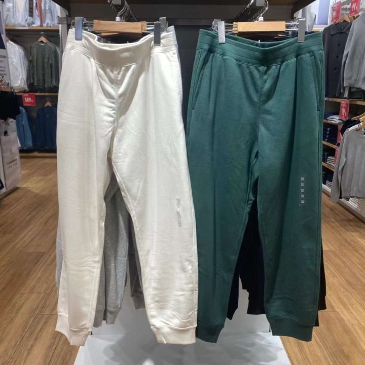 Uniqlo Phòng thử đồ quần áo nam và nữ quần Quần lửng thể thao giản dị  cotton cho cặp đôi quần quần xám quần ngủ dệt kim 448831 | Lazada.vn