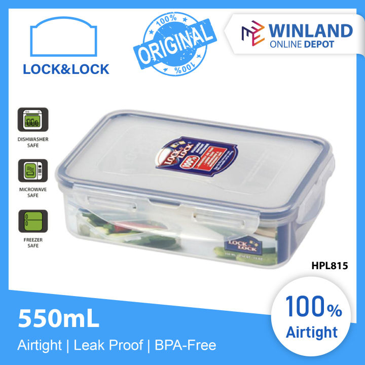 Lock & Lock Rectangle Airtight Food Storage Container 550ml HPL815