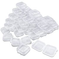 100Packs Small Clear Plastic Storage Containers, Case with Lids for Small Items and Other Craft Projects