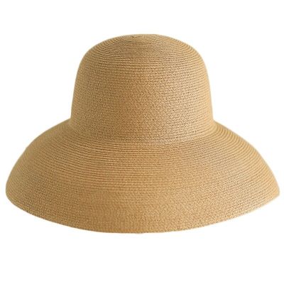 รางน้ำใหญ่หมวกฟางสไตล์วินเทจสไตล์เฮปเบิร์นสำหรับฤดูร้อนสีทึบผู้หญิงหญิงสาววันหยุดที่ชายหาด Swr-018 Gorra ขนาดใหญ่