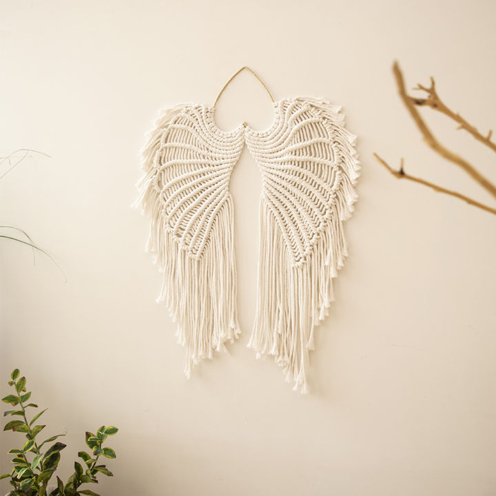 angel-wings-macrame-แขวนผนัง-dream-catcher-boho-wall-handmade-bohemian-home-decor-เครื่องประดับตกแต่ง-art-craftft