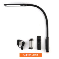 LED 3 In 1 Clip-on Lamp Floor Lamp Desk Lamp With Remote Control Dimming Gooseneck Pole Folding Lamp For Bed Living Room Office