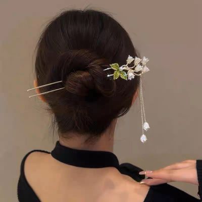 Xianliu Su Ling Orchid Hairpin with Advanced Sense New Chinese Style Pan Hair Hairpin Womens Ancient Style Qipao Hanfu Hair Accessories New Style  D8LJ