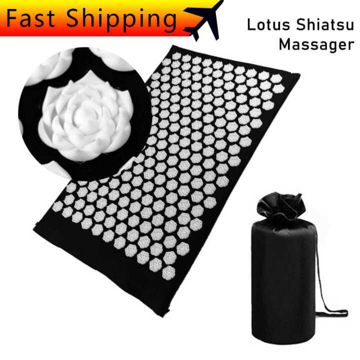 lotus-acupuncture-body-care-massager-mat-shiatsu-ชุดเบาะโยคะบรรเทาความเครียดกลับปวดหมอน-relation-ส่วนคอนวด-pad